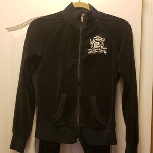 Bebe Black Velour Jacket